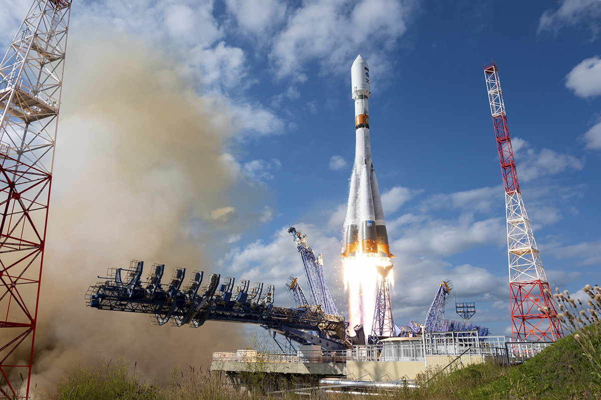 Lancio di un razzo Soyuz 2.1b